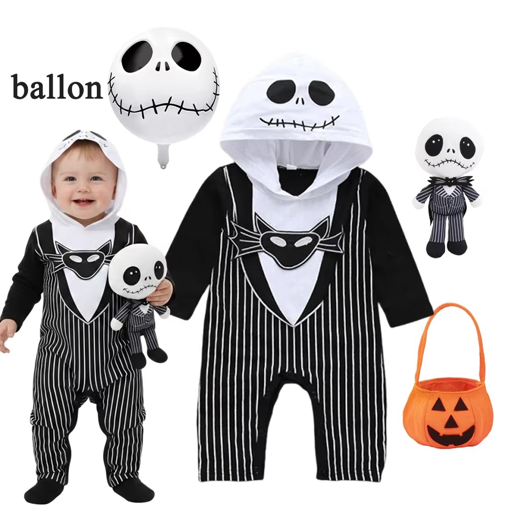 Baby Clothing Unisex - Romper berkerudung bayi laki-laki kostum Halloween