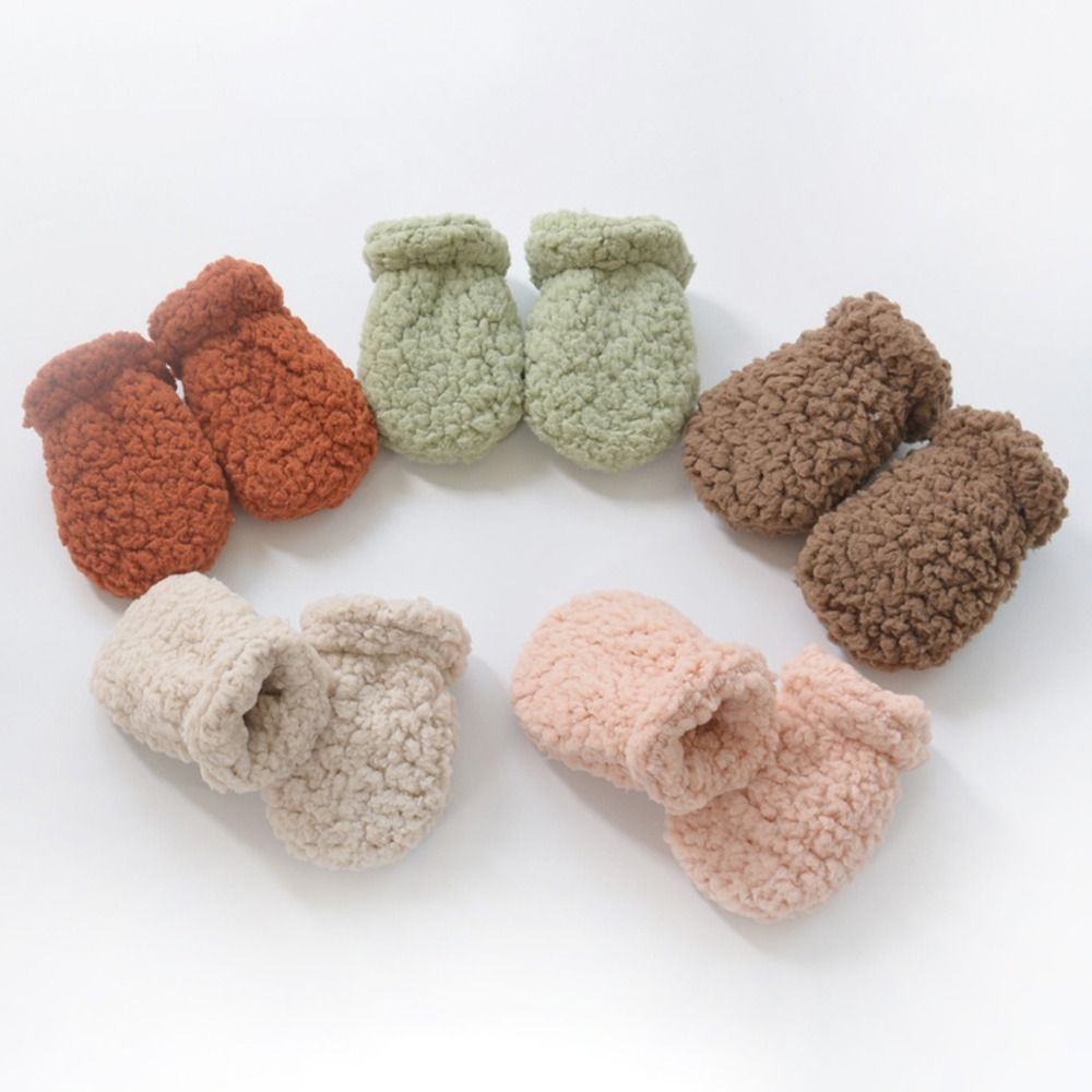 Baby Mittens Scratch - Sarung tangan bulu domba untuk balita,