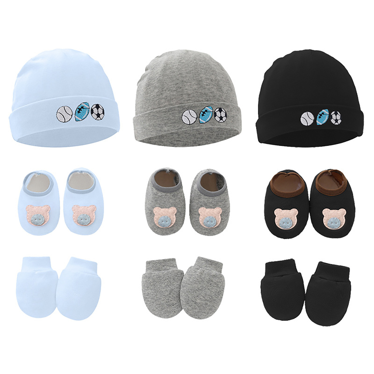 3pcs Set Topi Sarung Tangan Se - Baby Mittens Scratch ulasan dan harga